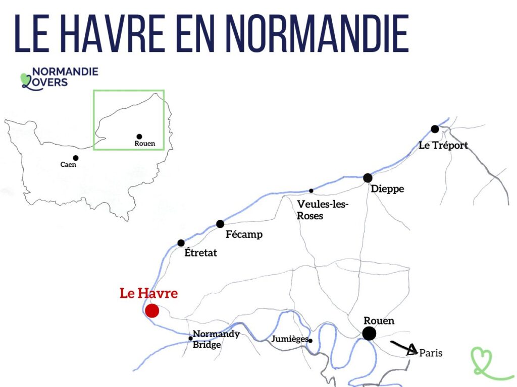 Carte Le Havre en Normandie France