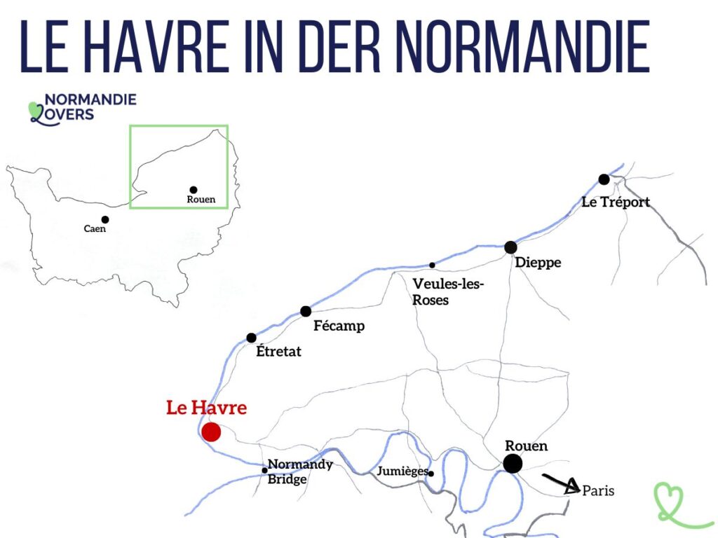 Karte Le Havre in Normandie Frankreich