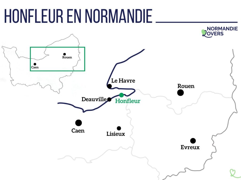 Carte Honfleur en Normandie localisation