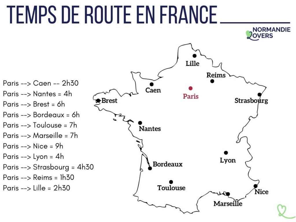 Carte Temps de route France