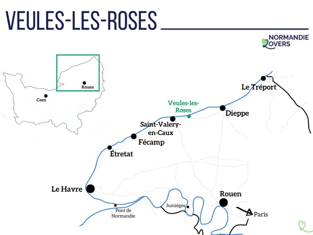 Carte Veules les Roses Normandie localisation