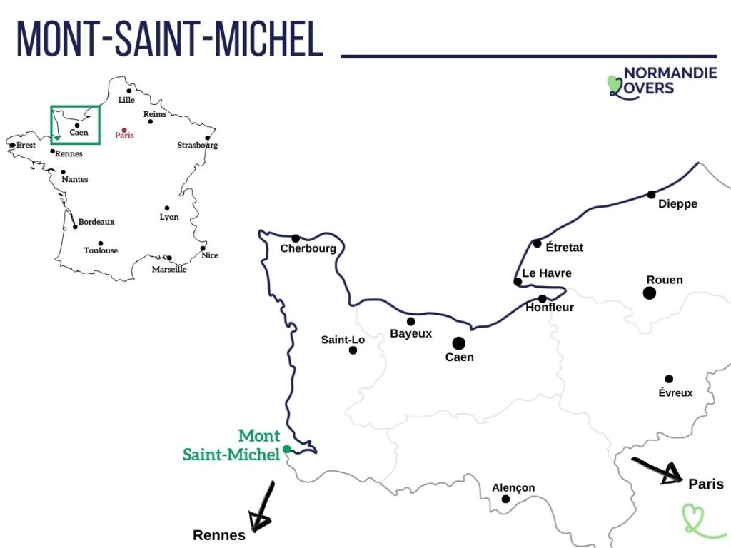 Carte ou se trouve le Mont-Saint-Michel
