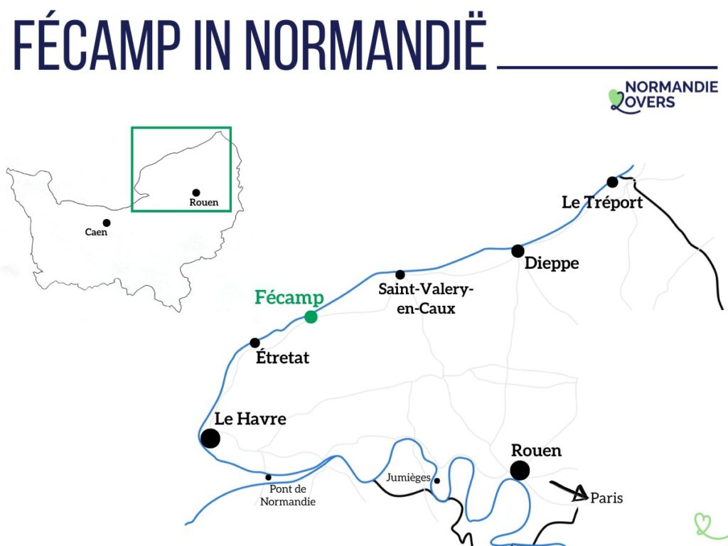 Kaart Fecamp Normandie Locatie