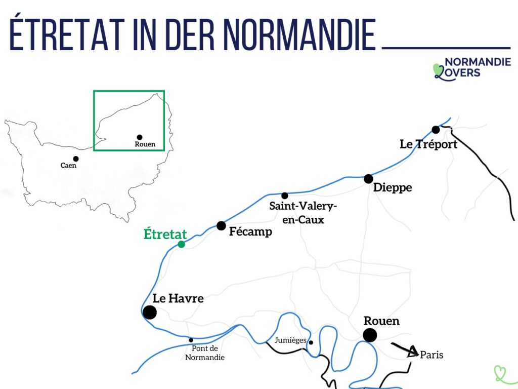 Karte Etretat in der Normandie Lage