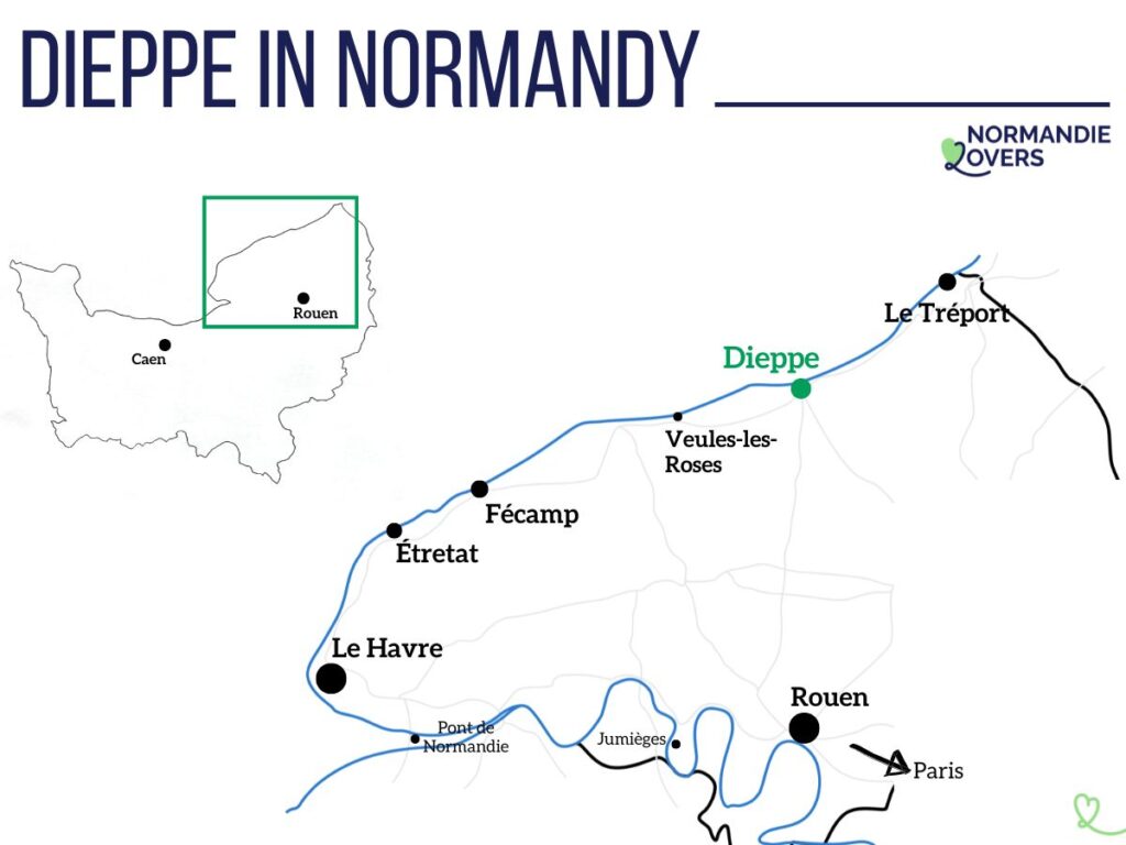 Map Dieppe in Normandy location