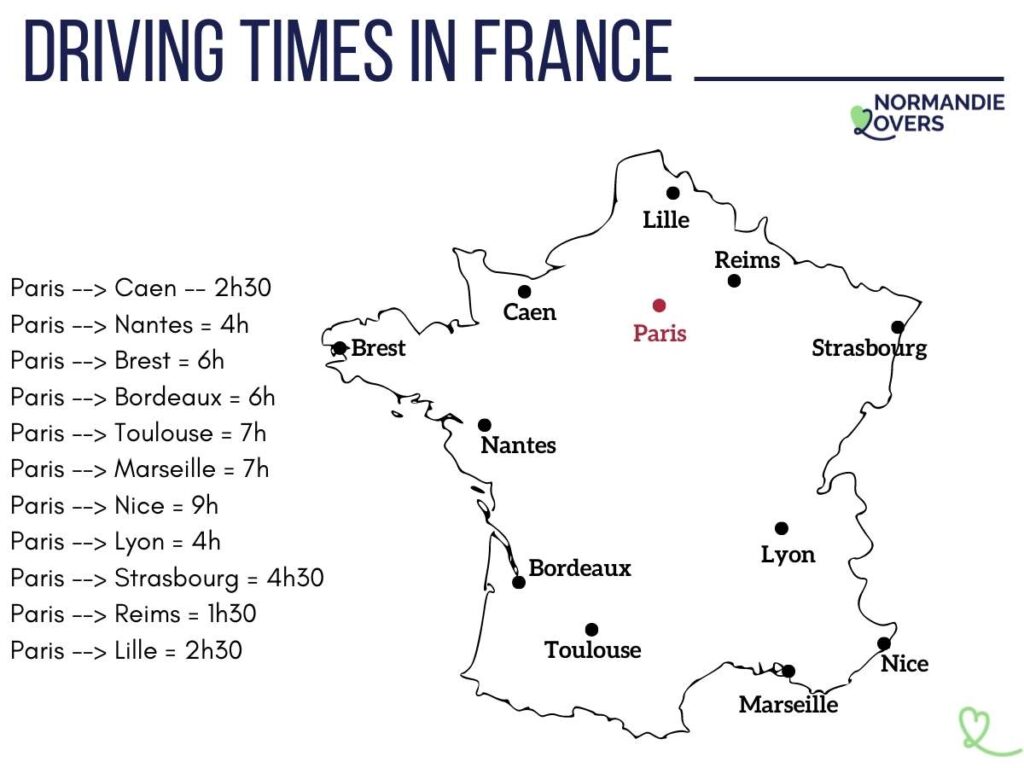 Map Road time France