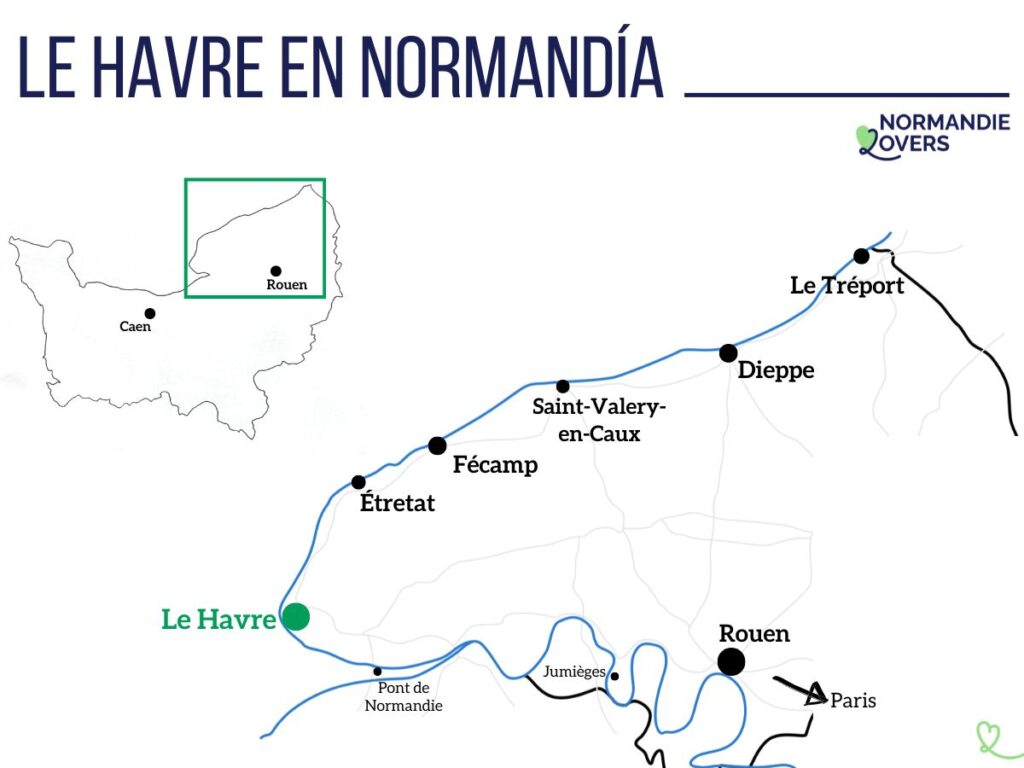 Mapa de ubicación de Le Havre Normandie