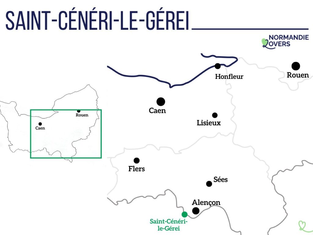 Mapa Saint Ceneri Le Gerei Normandie ubicación