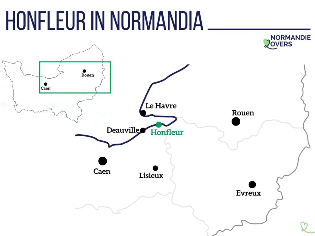 Mappa Honfleur in Normandia posizione