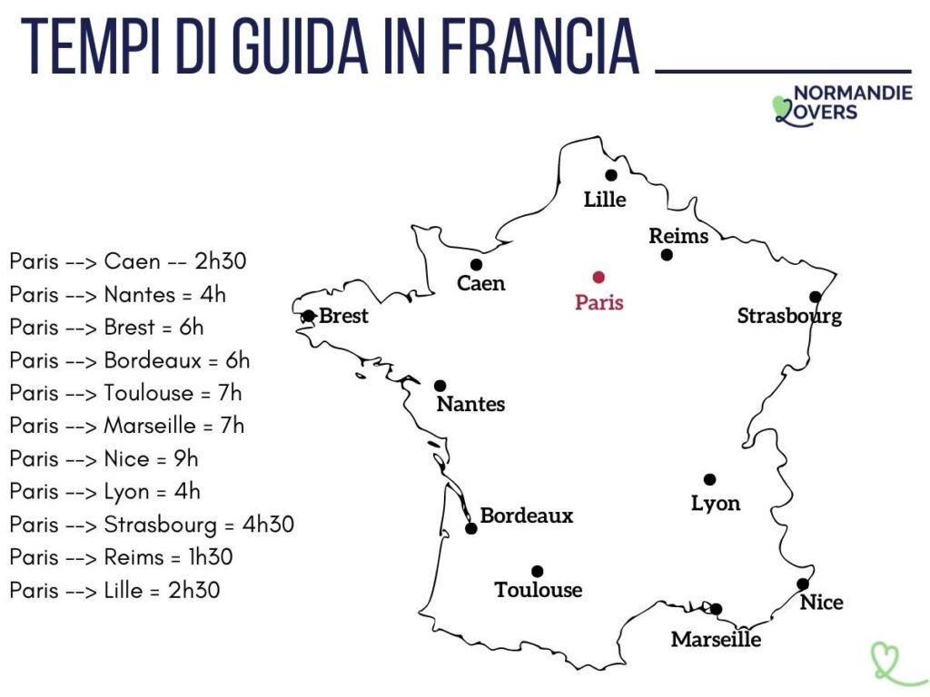 Mappa Tempo di percorrenza Francia