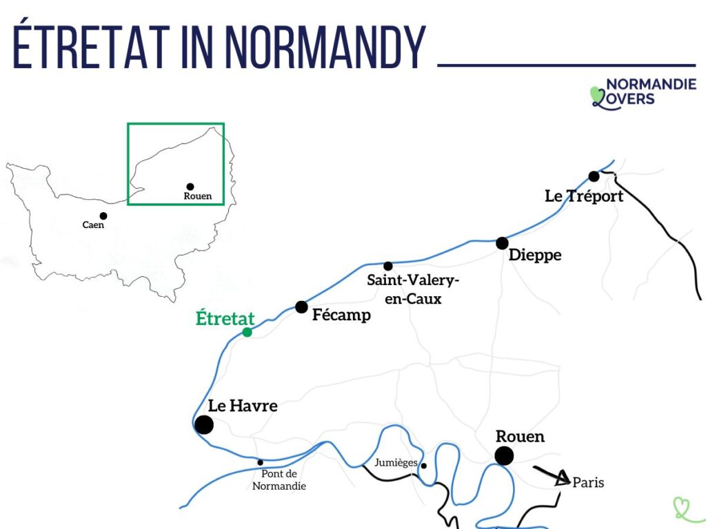 Map Etretat in Normandy location