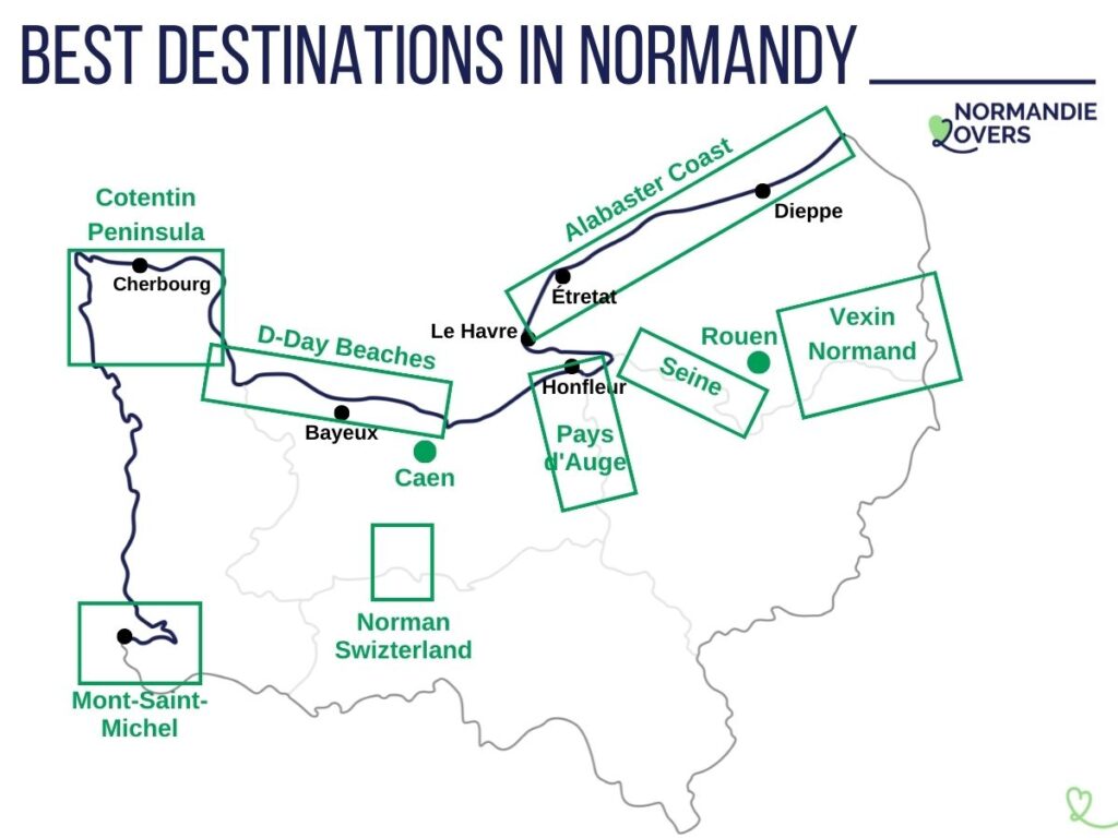 map most beautiful destinations normandy or go