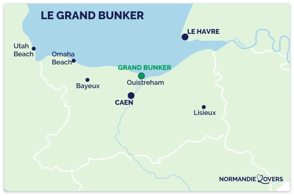 Carte musee Grand Bunker Mur Atlantique Ouistreham Normandie