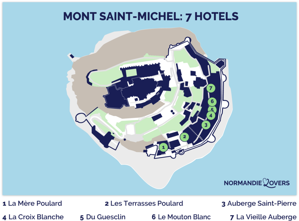 Mapa de los hoteles del Mont Saint Michel