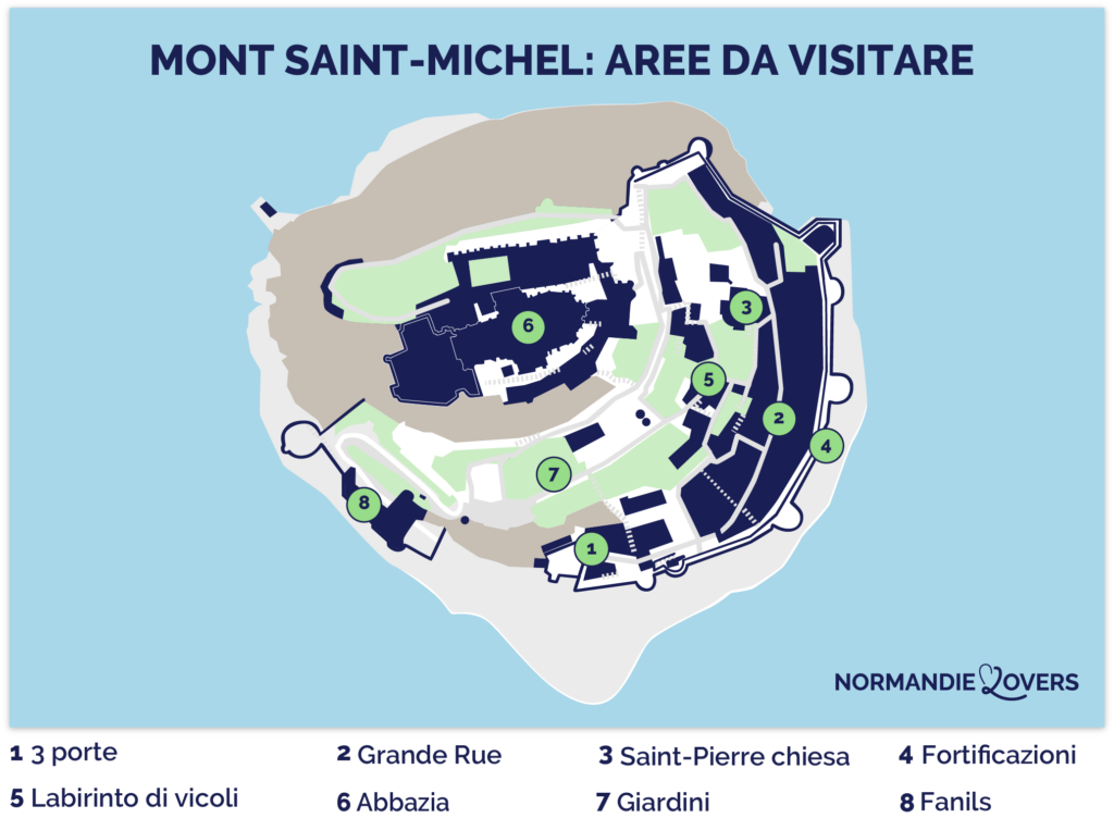 Mappa delle strade di Mont Saint-Michel