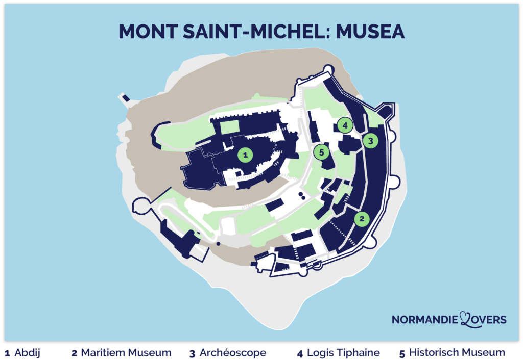 Kaart van de musea van de Mont Saint Michel