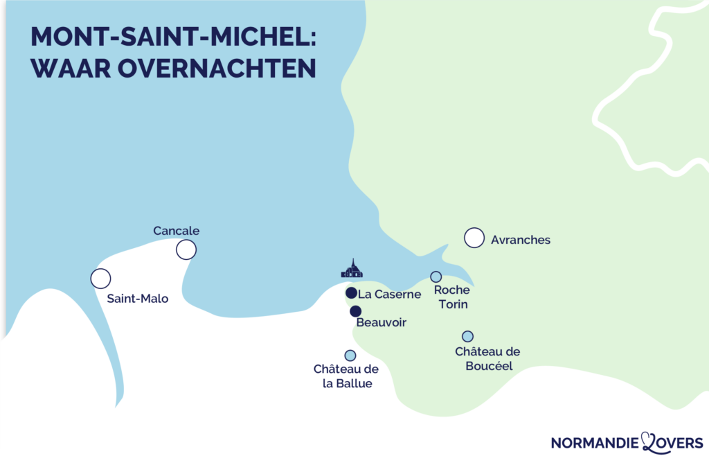 kaart waar te slapen mont saint michel