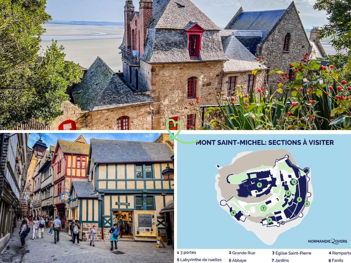 Les rues du Mont-Saint-Michel: photos, cartes
