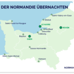Karte Wo in Normandie ubernachten unterkunfte