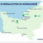 kaart waar overnachten in Normandie verblijven