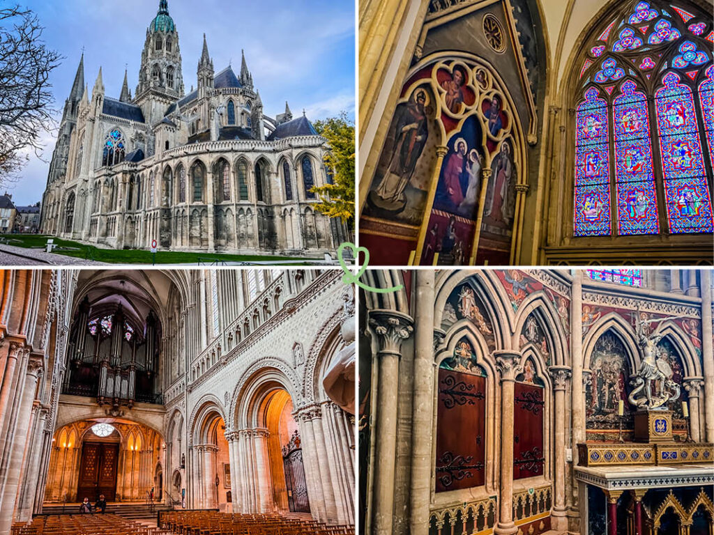 Besuchen Sie die Kathedrale Notre-Dame de Bayeux in der Normandie, ein architektonisches Juwel zwischen Romanik und Gotik.