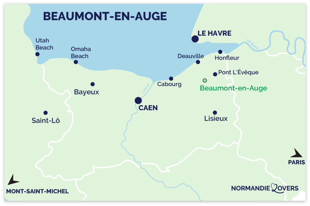 Kaart van het dorp Beuvron en Auge Normandië Frankrijk