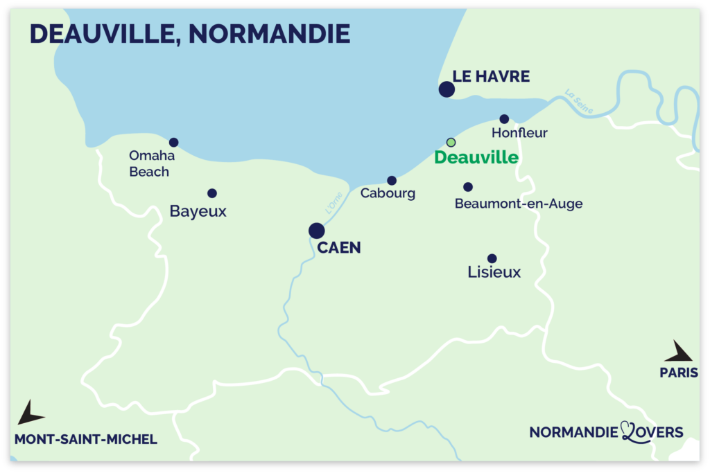 Kaart van Deauville in Normandië