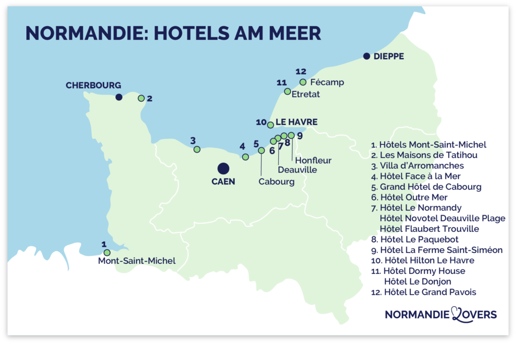 Karte Hotels Normandie Meeresküste Strand