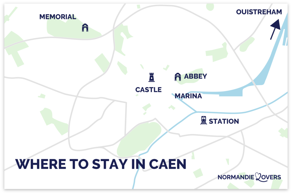 map best place to stay in Caen
