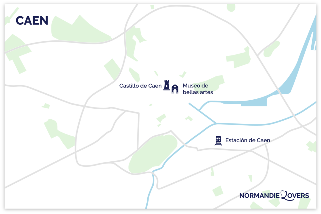 Mapa del centro de Caen