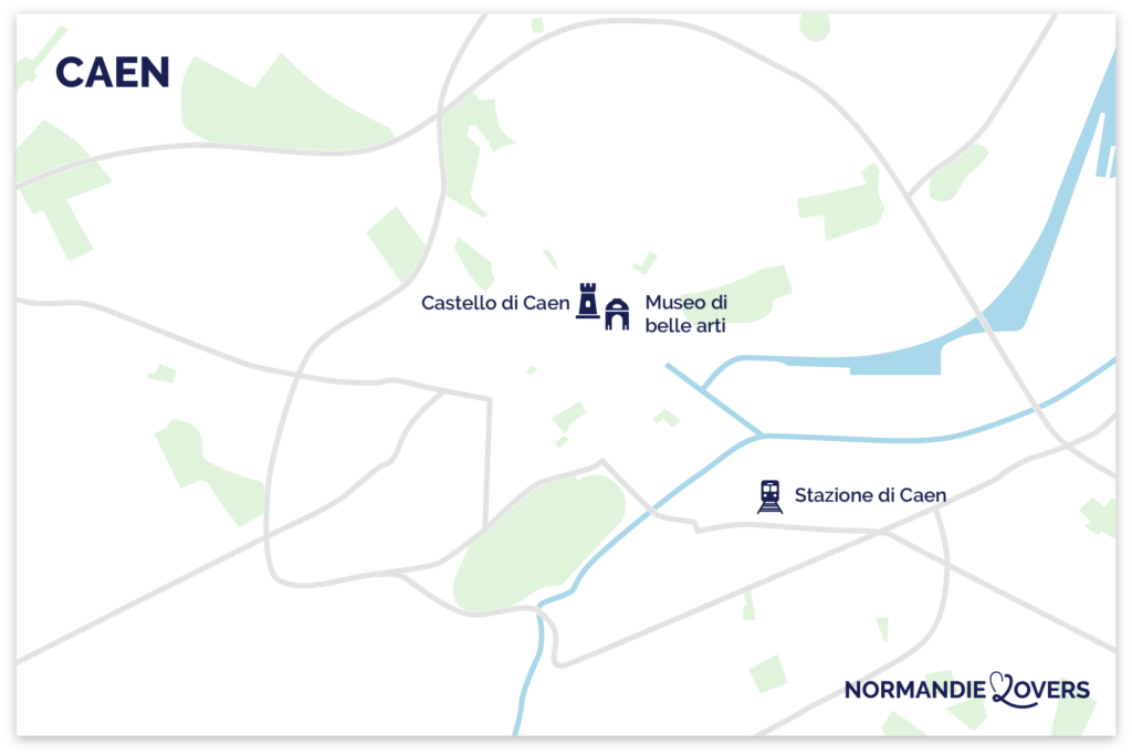 Mappa del centro di Caen