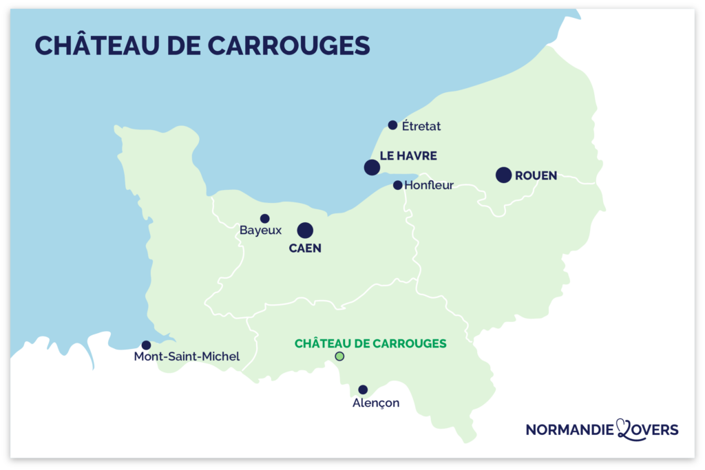 map castle Carrouges Normandie