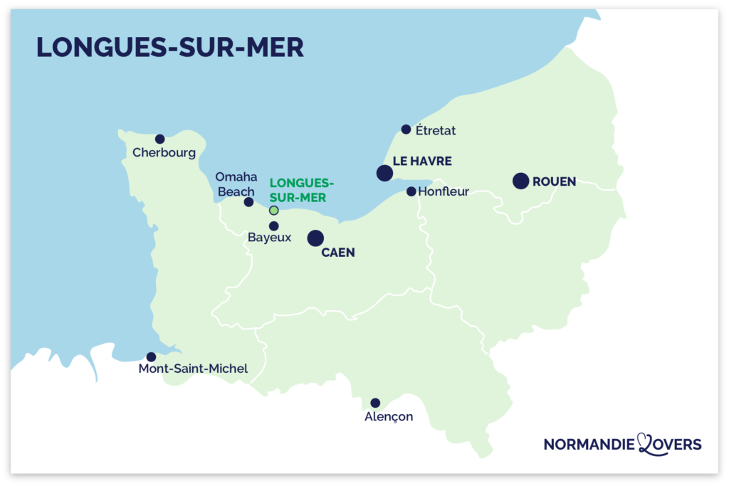 Tarjeta de batería Longues-sur-mer Normandía