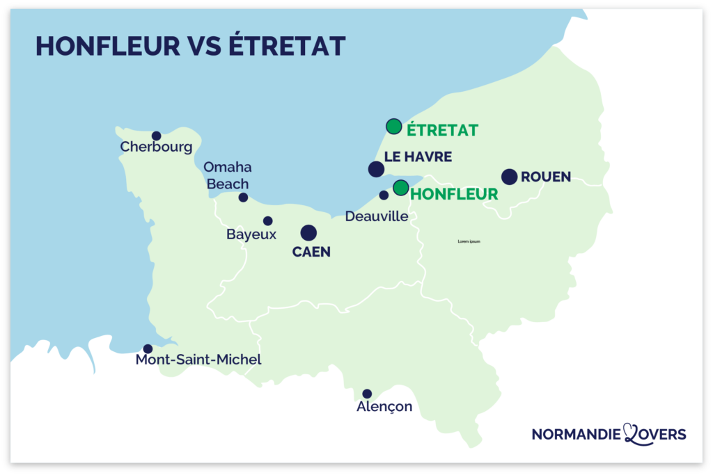 Mappa Honfleur Etretat Normandia