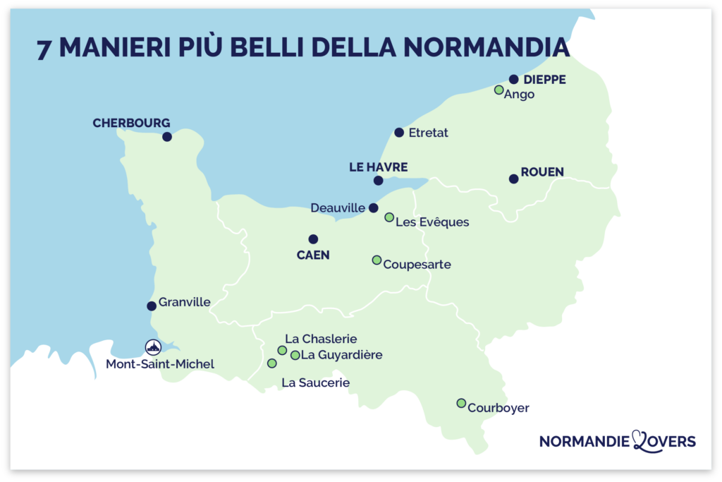 Mappa delle case signorili della Normandia