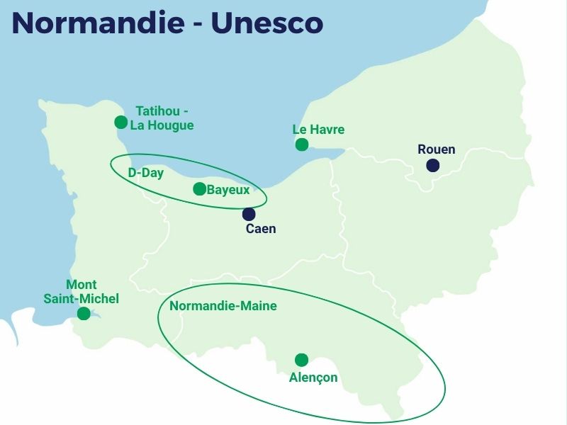 UNESCO-Karte der Normandie